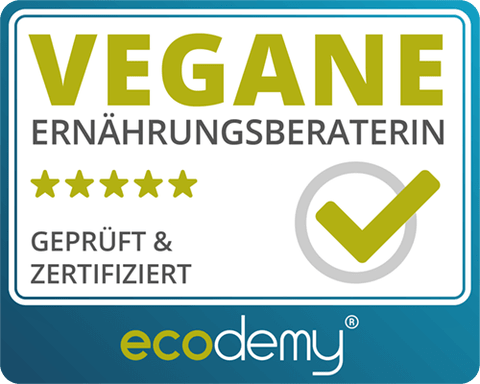 ecodemy Siegel "vegane Ernährungsberaterin" cokogreen